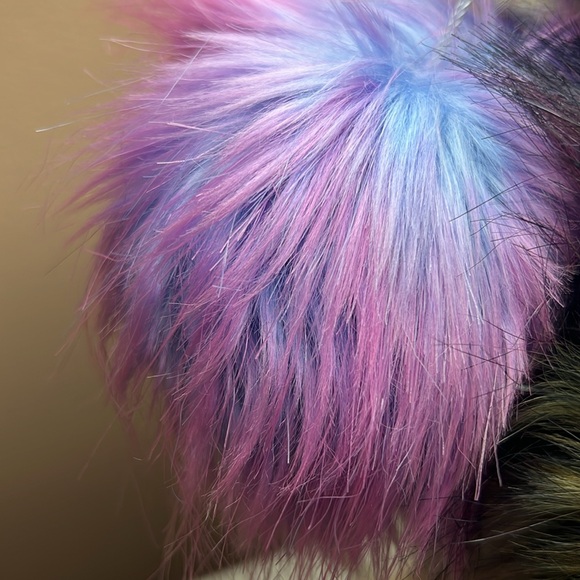 Fox Fur Pom Pom-3 colors 5”x5” extra large gorgeous poms for HANDBAG CHARMS - Picture 5 of 15